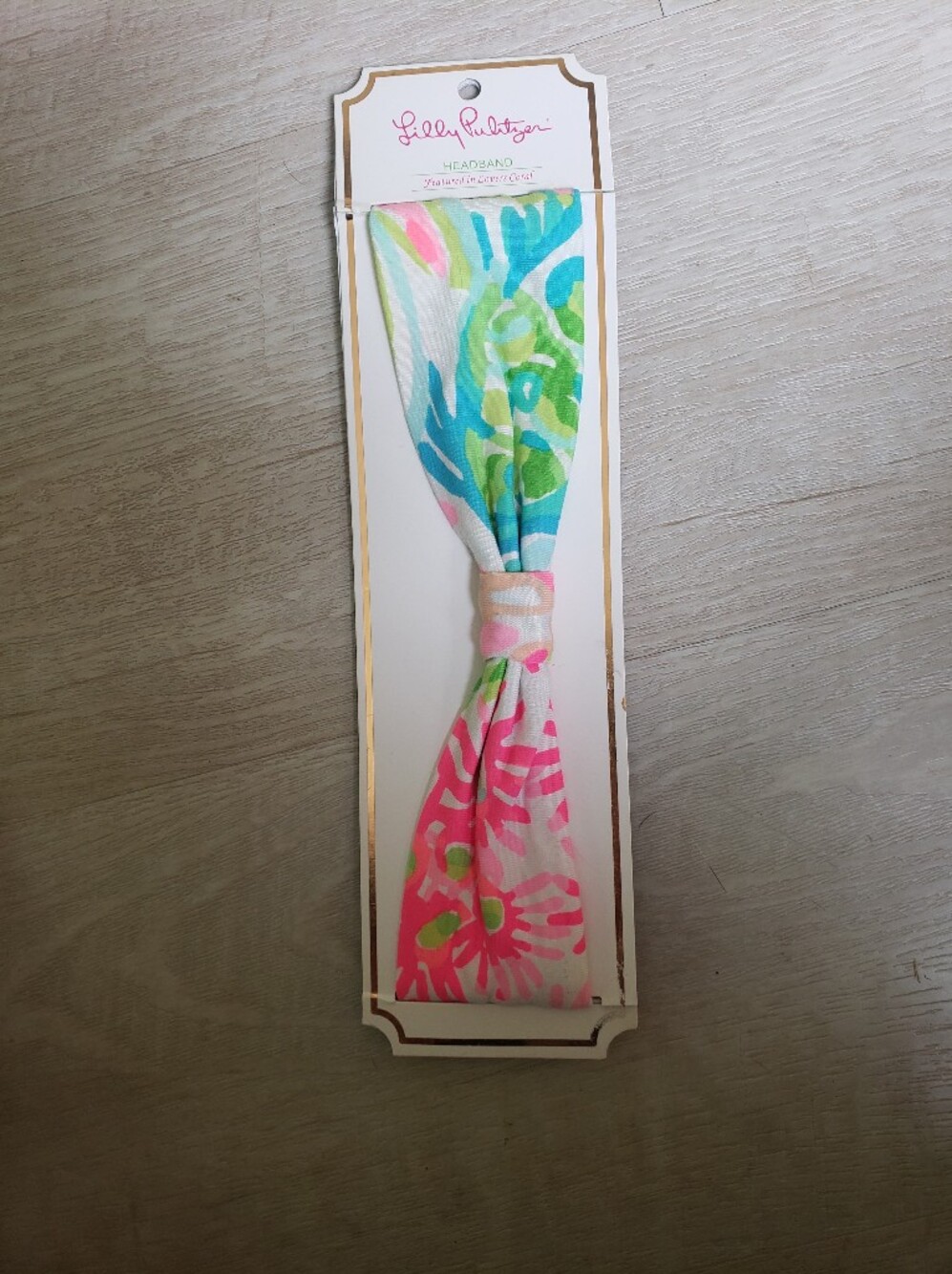 LILLY PULITZER Colorful Floral Print Headband in Pink, Green & Aqua